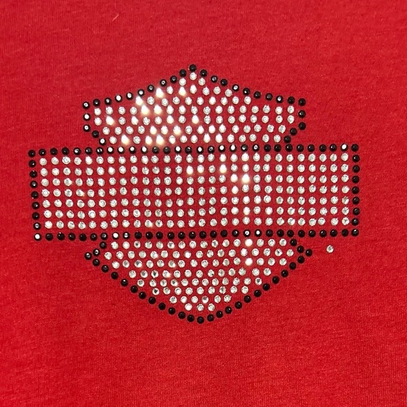 Vintage Y2k Harley Davidson Red Baby Tee. Women's size Large in good condition. - Picture 5 of 6